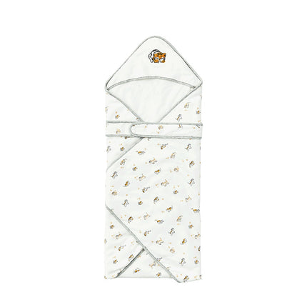Lively Tiger Extra Warm Cotton Baby White Swaddle Wrap
