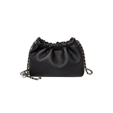 Mini Dumpling Leather Clutch Crossbody Bag