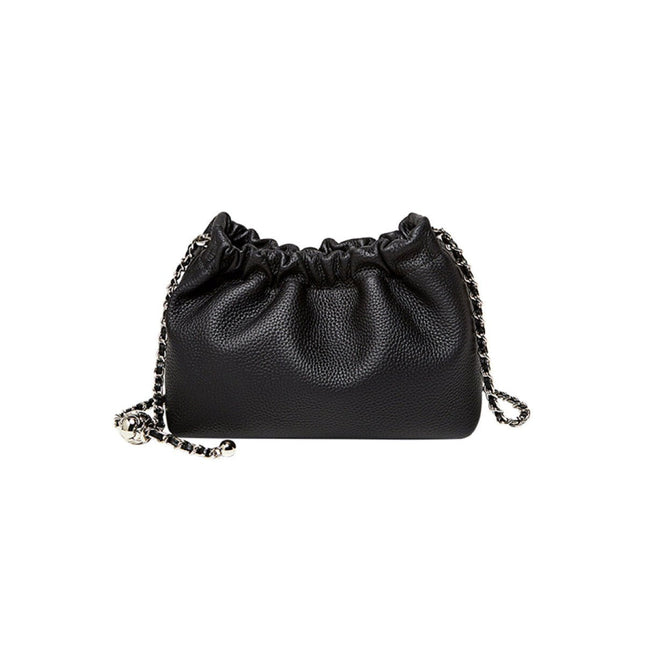 Mini Dumpling Leather Clutch Crossbody Bag