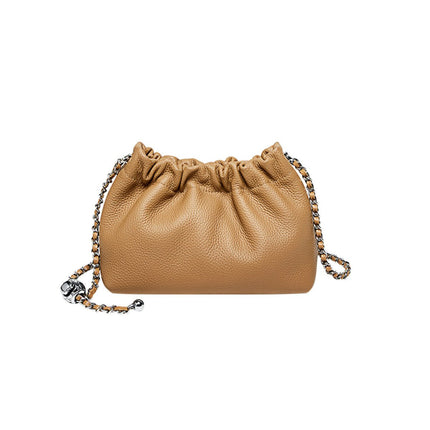 Mini Dumpling Leather Clutch Crossbody Bag