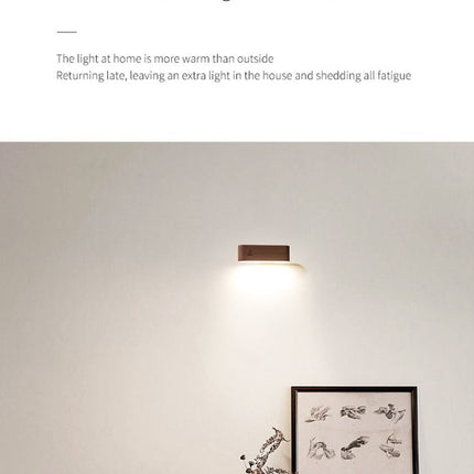 Mini Solid Wood Magnetic Rechargeable Wall Light