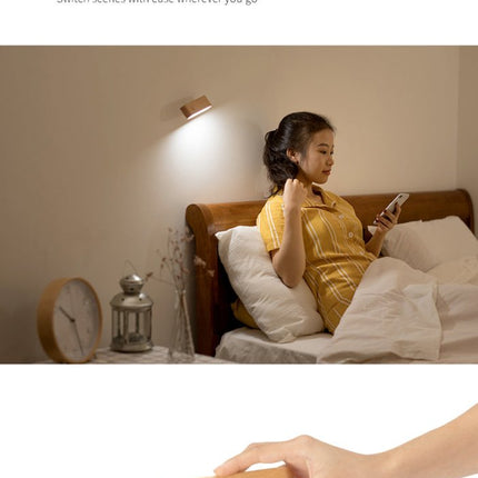 Mini Solid Wood Magnetic Rechargeable Wall Light