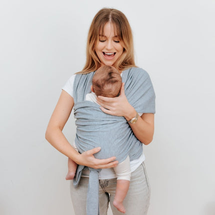 Organic Baby Wrap Carrier - Grey Melange-Clearance