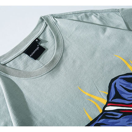 Men Japanese Printed Men's Tee Shirts O-neck T Shirt-3