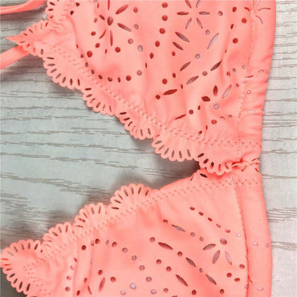 Triangle Bikini Set Bohemian Swimwear Hollow Out Low Waist Sexy