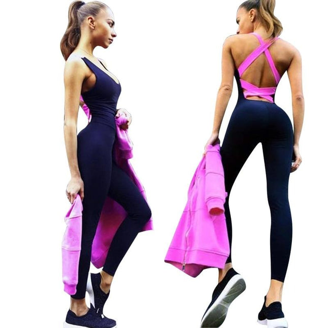 Women’s Backless Bodycon Active Romper