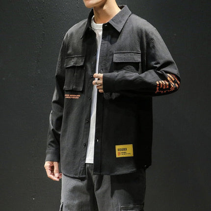 Men’s White Cargo Streetwear Shirt