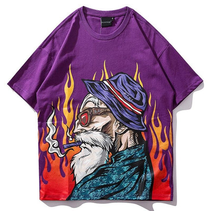 Men Japanese Printed Men's Tee Shirts O-neck T Shirt-0