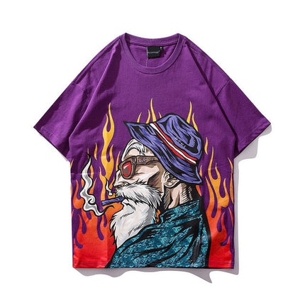 Men Japanese Printed Men's Tee Shirts O-neck T Shirt-6