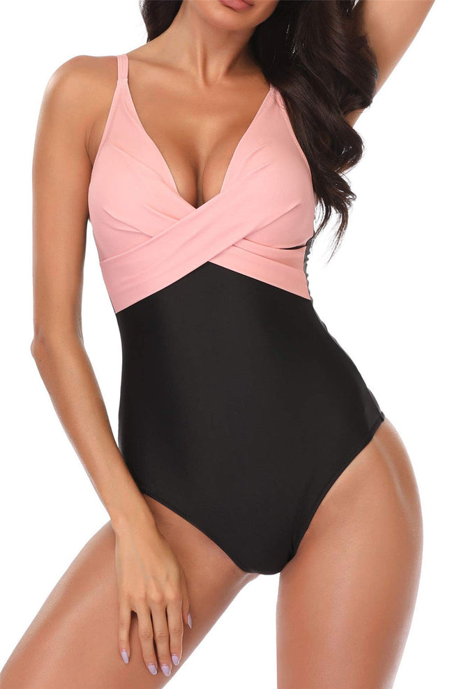 One Piece Swimsuit Women Print Sexy Black White Bodysuit Swimwear