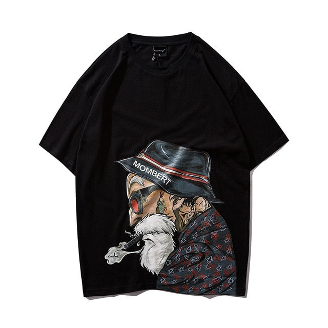 Men Fashion Old Man Printed Men's Tee Shirts Short Sleeve T Shirt Casual High Street Tees Summer Streetwear-1