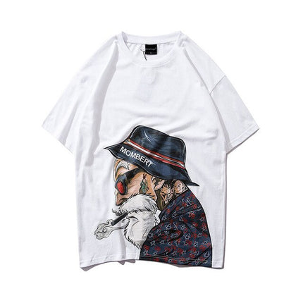 Men Fashion Old Man Printed Men's Tee Shirts Short Sleeve T Shirt Casual High Street Tees Summer Streetwear-3