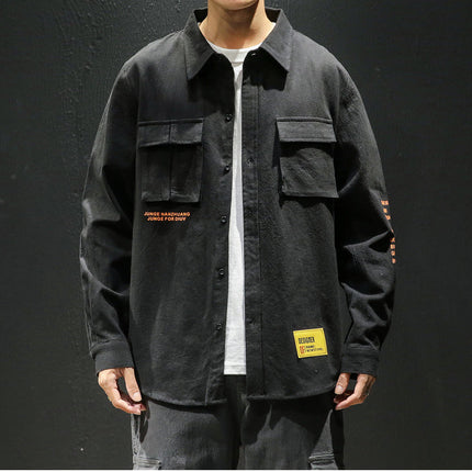 Men’s White Cargo Streetwear Shirt