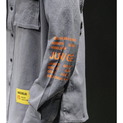 Men’s White Cargo Streetwear Shirt