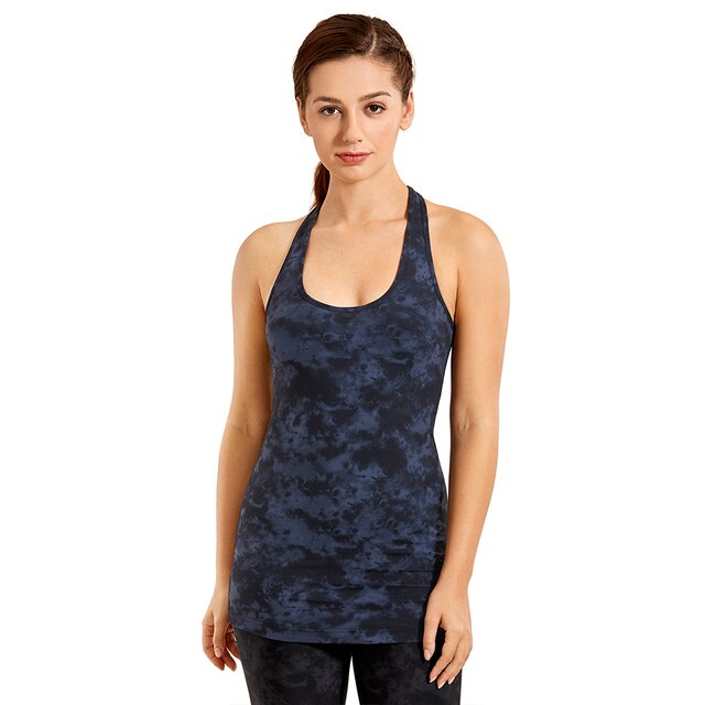 Racerback Workout Tank Tops for Women Long Athletic Yoga Tops Sleeveless Shirts Slim Fit