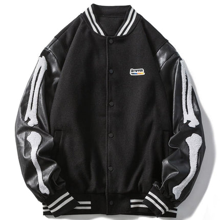 Furry Patchwork Bomber Jacket