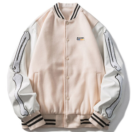 Furry Patchwork Bomber Jacket
