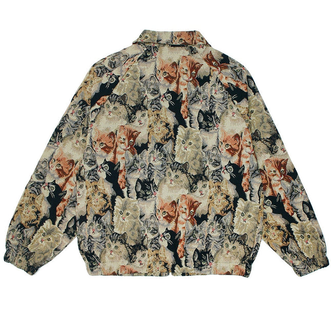 Cat Print Retro Streetwear Jacket