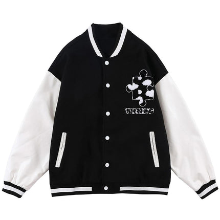 Cow Print Varsity Bomber Jacket
