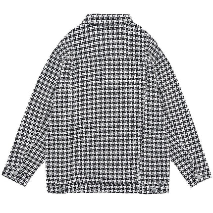Vintage Plaid Knitted Jacket