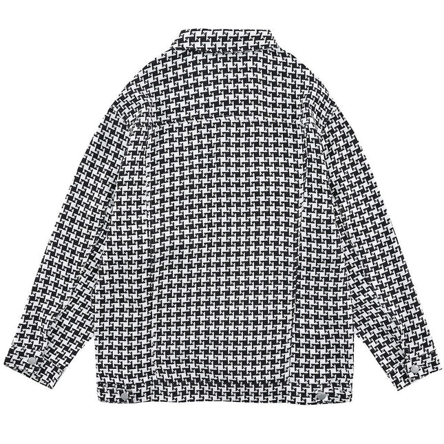 Vintage Plaid Knitted Jacket