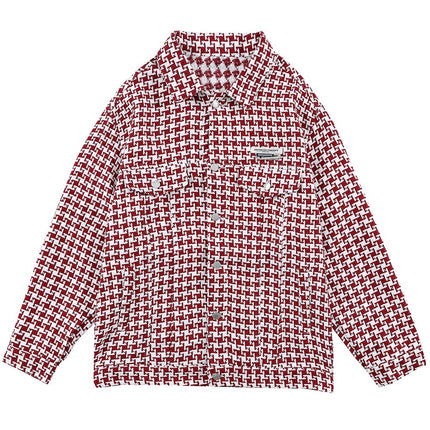 Vintage Plaid Knitted Jacket