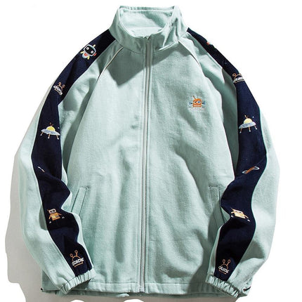 Robot Embroidery Varsity Jacket