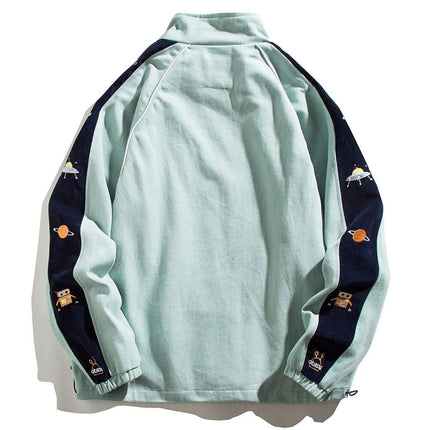 Robot Embroidery Varsity Jacket