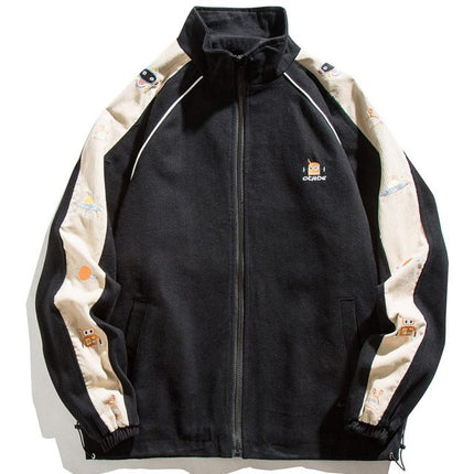 Robot Embroidery Varsity Jacket