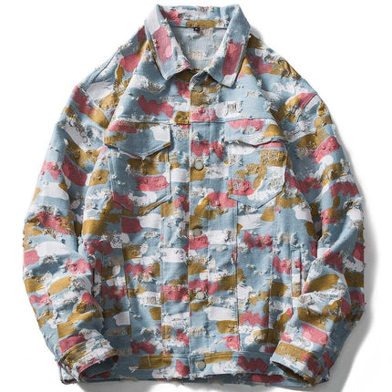 Graffiti Ripped Denim Jacket