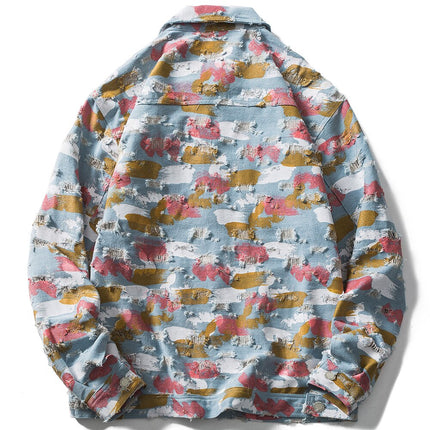 Graffiti Ripped Denim Jacket