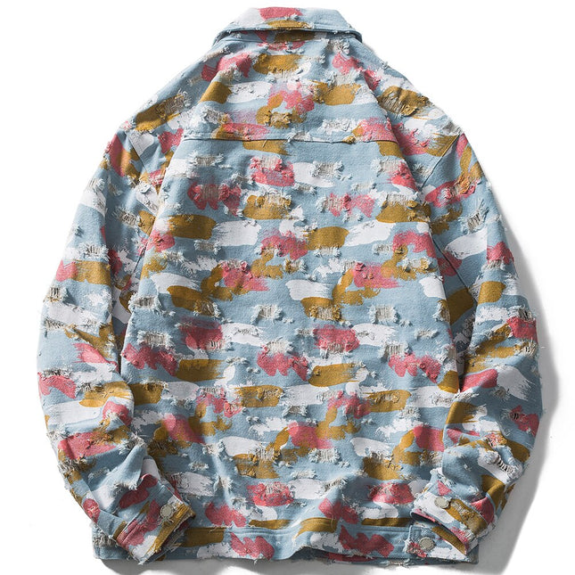 Graffiti Ripped Denim Jacket