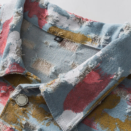 Graffiti Ripped Denim Jacket