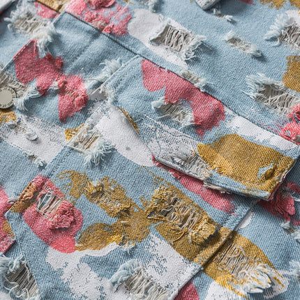 Graffiti Ripped Denim Jacket