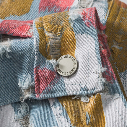Graffiti Ripped Denim Jacket