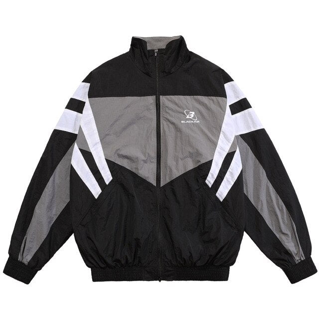 Color Block Embroidered Windbreaker