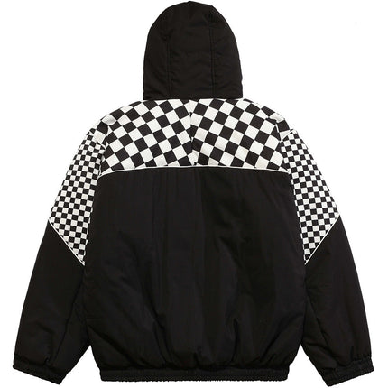 Plaid Hooded Puffer Parka