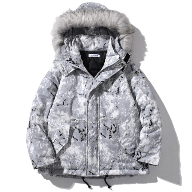 Tie Dye Hooded Parka Jacket