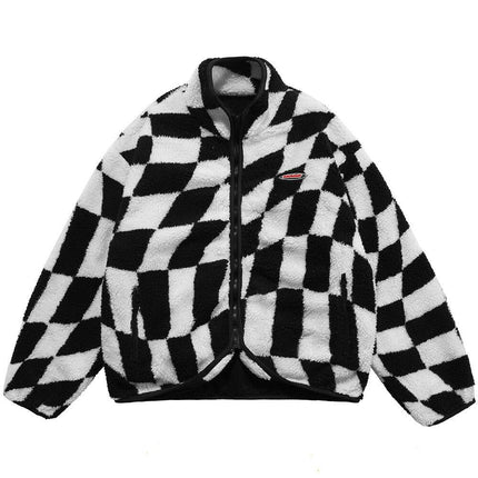 Plaid Lambswool Winter Jacket