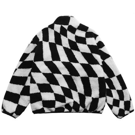 Plaid Lambswool Winter Jacket