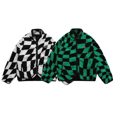 Plaid Lambswool Winter Jacket