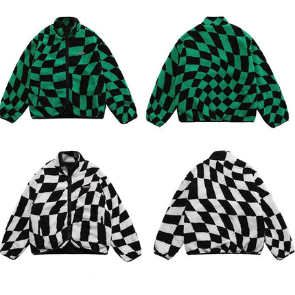 Plaid Lambswool Winter Jacket