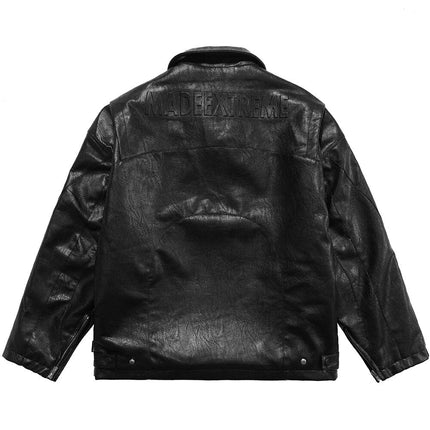 Leather Punk Parka Jacket