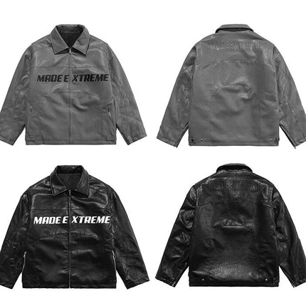 Leather Punk Parka Jacket