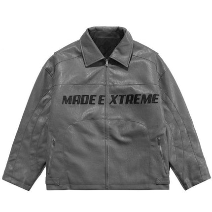 Leather Punk Parka Jacket