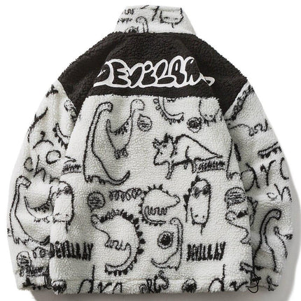 Dinosaur Graffiti Lambswool Parka