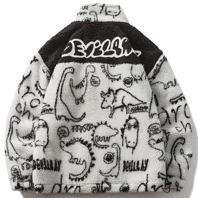 Dinosaur Graffiti Lambswool Parka