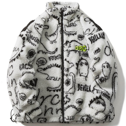 Dinosaur Graffiti Lambswool Parka