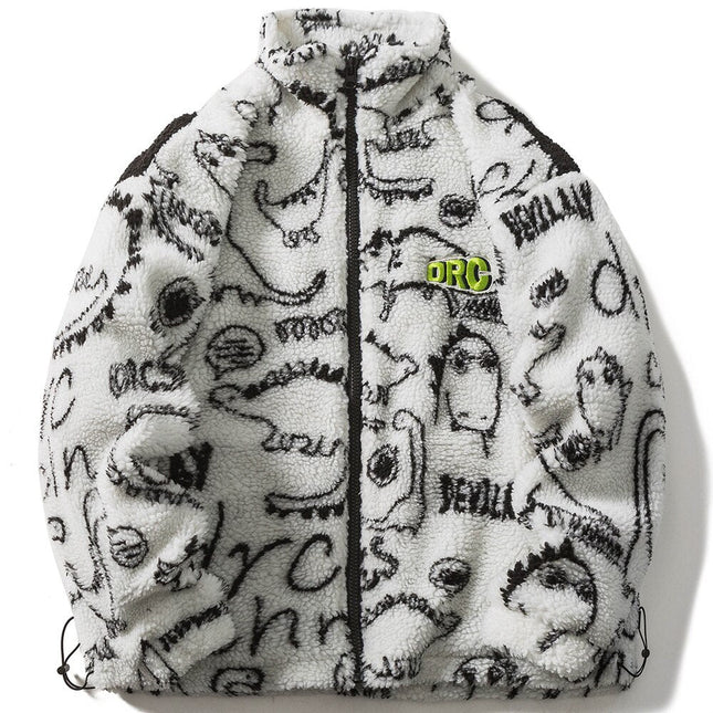 Dinosaur Graffiti Lambswool Parka