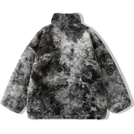 Tie Dye Faux Fur Fleece Jacket